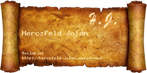 Herczfeld Jolán névjegykártya