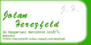 jolan herczfeld business card